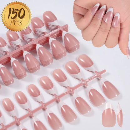 576PCS Colorful Press-On Fake Nails Set – Black & Red Oval/Square Short Full Cover Nail Tips for Salon-Style Nail Art