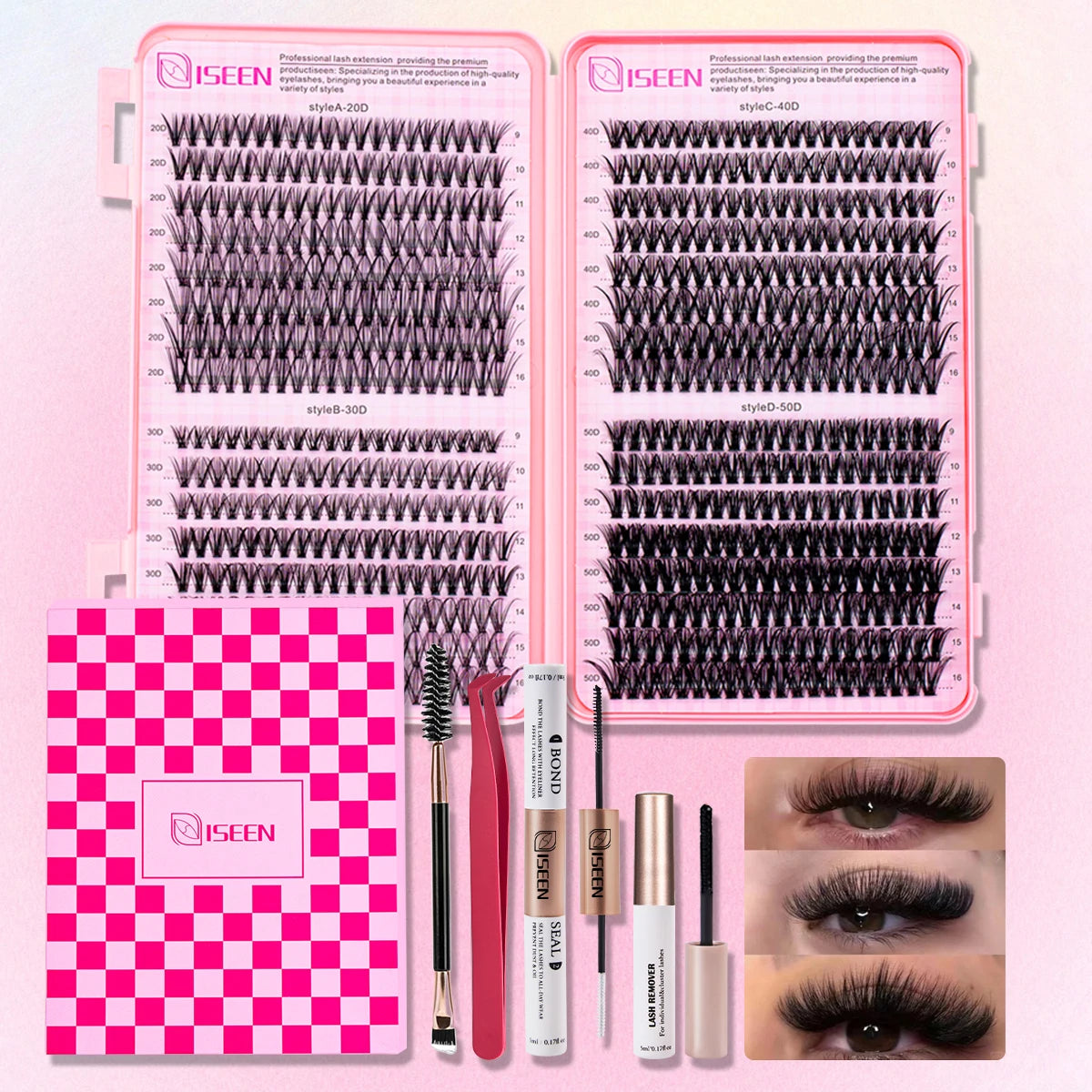 Individual False Eyelashes Mix – High-Capacity DIY Extension Lash Clusters, Multi-Style Natural Eye Makeup Tool
