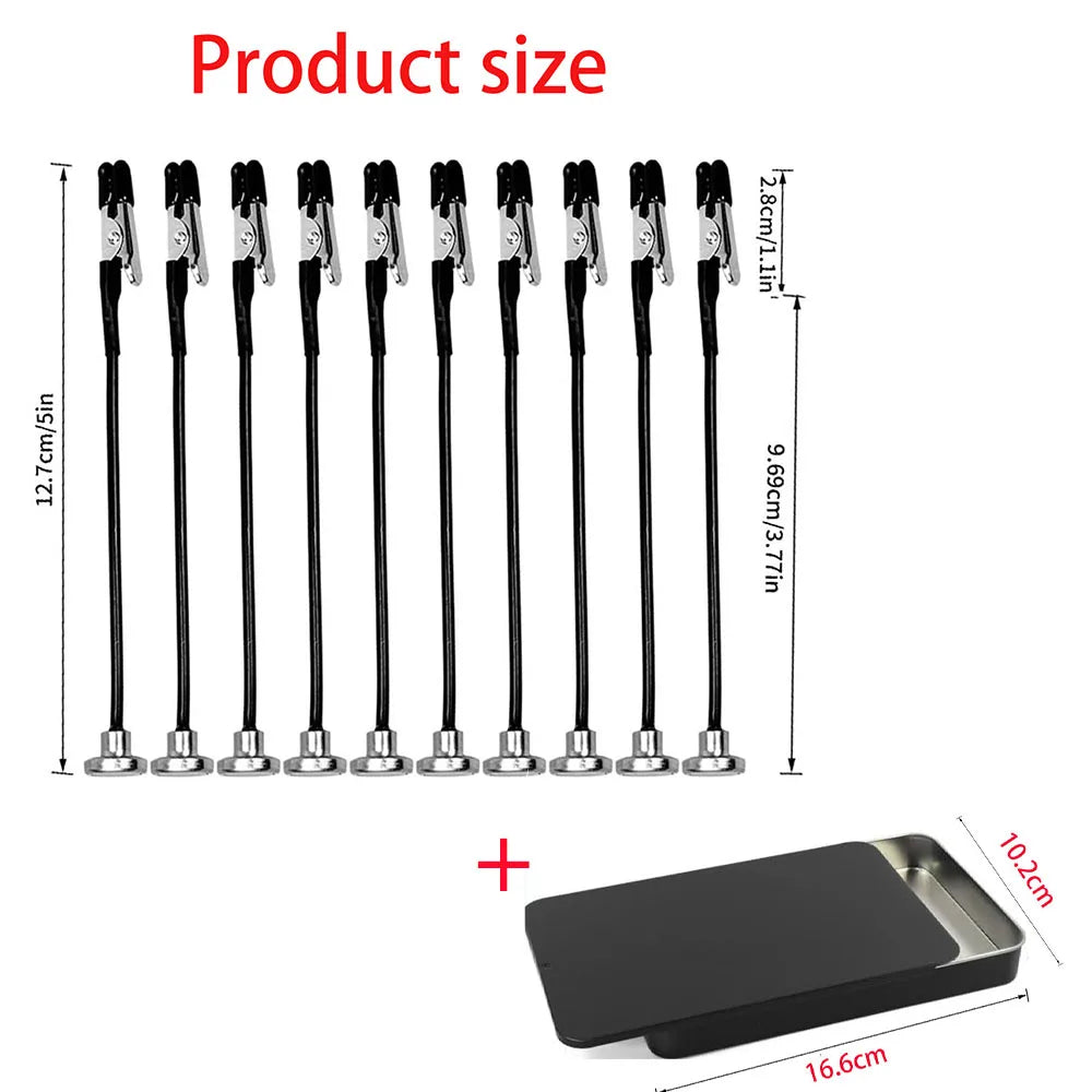 Rafford 12Pcs Model Painting Clip Set - Bendable Alligator Clips with Rubber Tips and Magnetic Base for Hobby Airbrush
