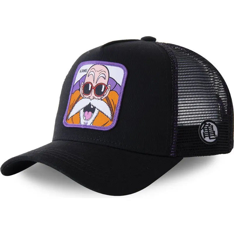 Dragon Ball Son Goku Embroidered Cap - Adjustable Hip Hop Trucker Mesh Sun Visor Hat for Men & Travel