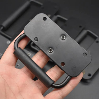 Iron Spring Handle | Black Folding Handle for Luggage, Tool Boxes, Industrial Equipment, and Cabinets