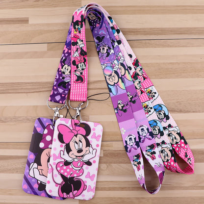 Mickey Minnie Lanyard Strap for Keys – ID Badge Holder, Keychain, Card Pass, Phone Charm Accessory