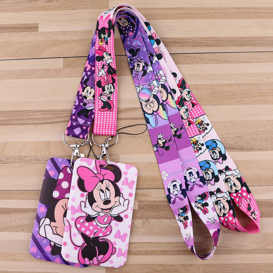 Mickey Minnie Lanyard Strap for Keys – ID Badge Holder, Keychain, Card Pass, Phone Charm Accessory