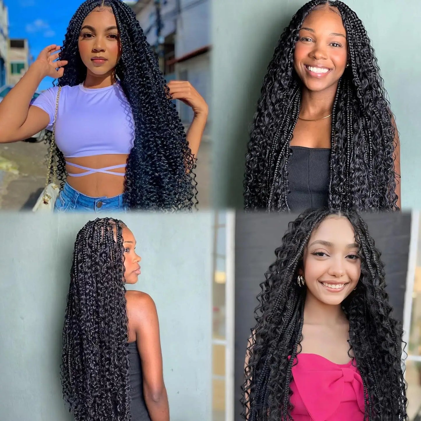 Human Braiding Hair Deep Wave Bulk - 100g No Weft Hair Bundles for Boho Braids, Micro Human Hair