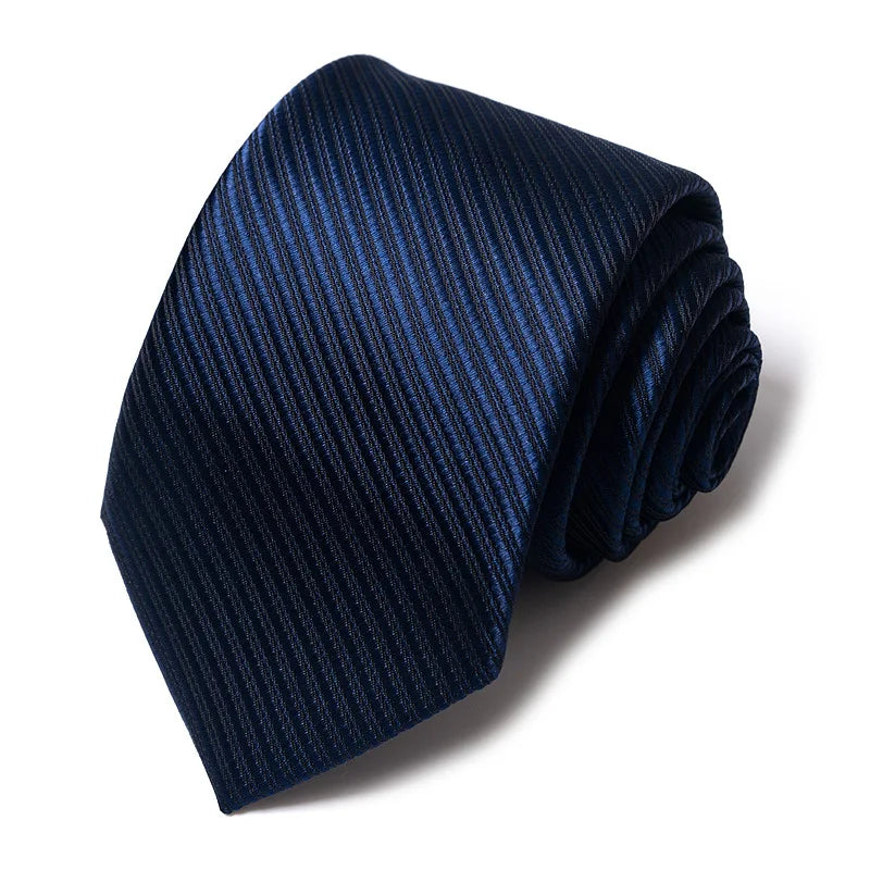High-Quality Men's Wedding Ties - Fashionable Blue Stripe Print Neckties for Office Wear and Gifts