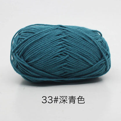 40-50g/Set 4ply Milk Cotton Knitting Yarn – Dyed Lanas for Crochet, Sweaters, Hats & Dolls, Affordable Craft Supplies