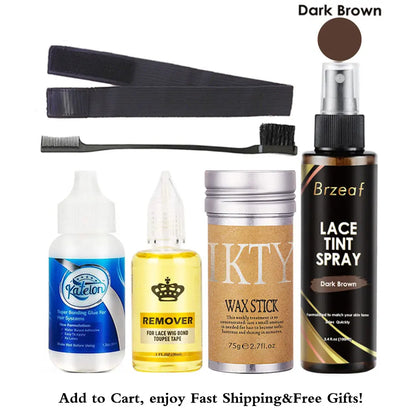 Waterproof Lace Wig Glue | 38ml Liquid Adhesive for Lace Front Wigs, Hair Wax Stick, Tint Spray & Elastic Melt Band