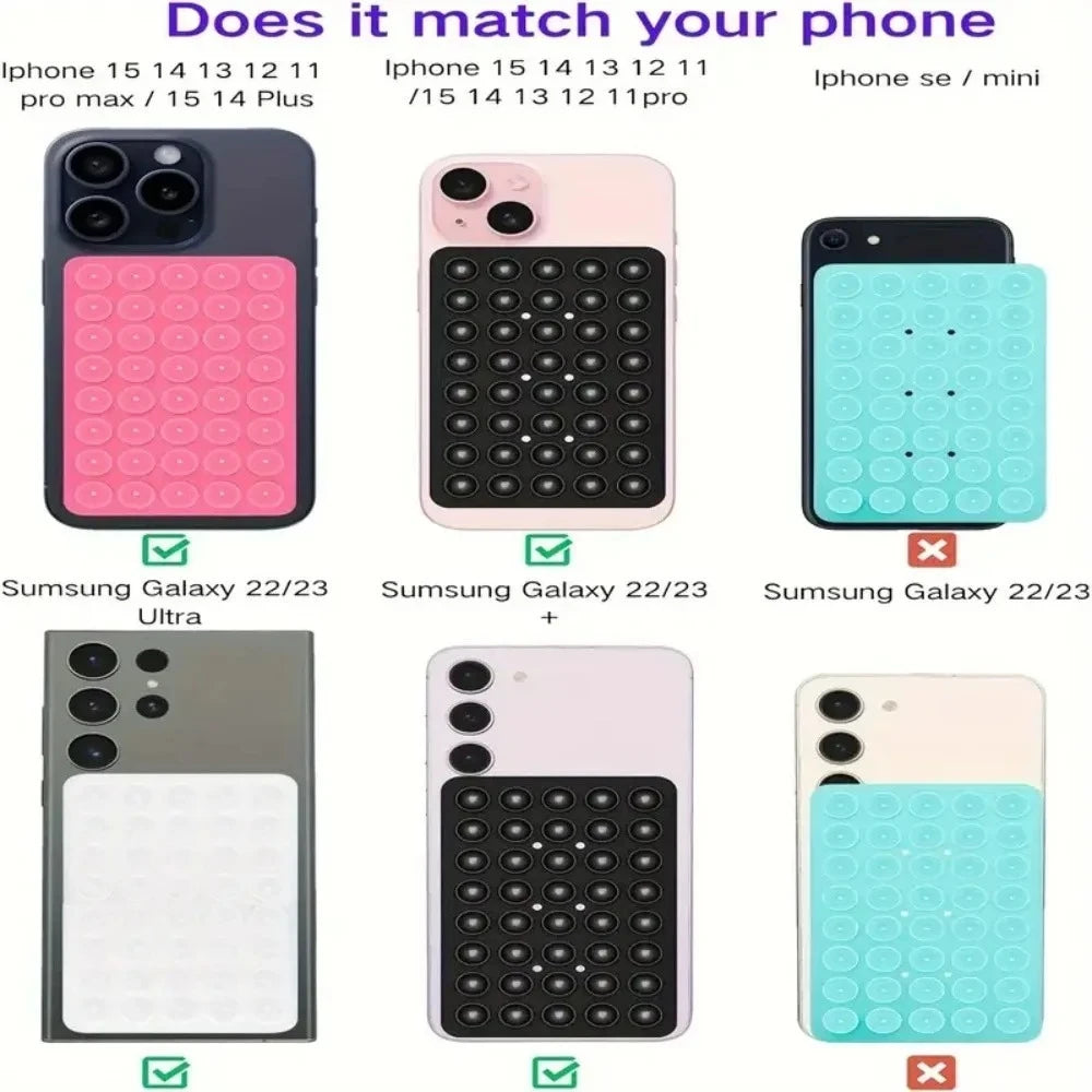 Silicone Suction Cup Phone Case Mount – Non-Slip Flexible Phone Holder Stand for Selfies, Videos & Hands-Free Use