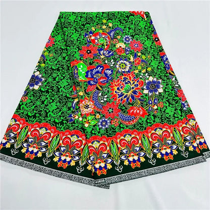 6 Yards African Real Wax Fabric - 100% Cotton Original Ankara Print for Party Dresses K121901