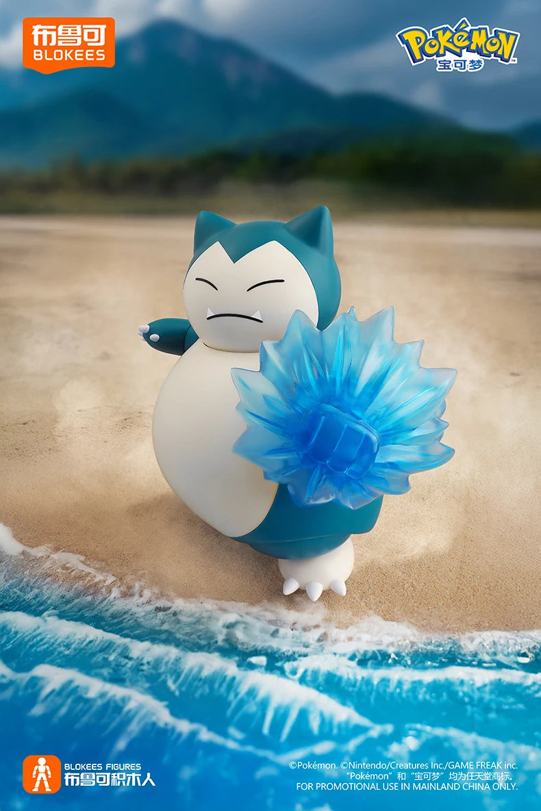 Original Blokees Pokemon Action Figures – Snorlax, Lucario, Cinderace & Scyther Anime Toys Gift
