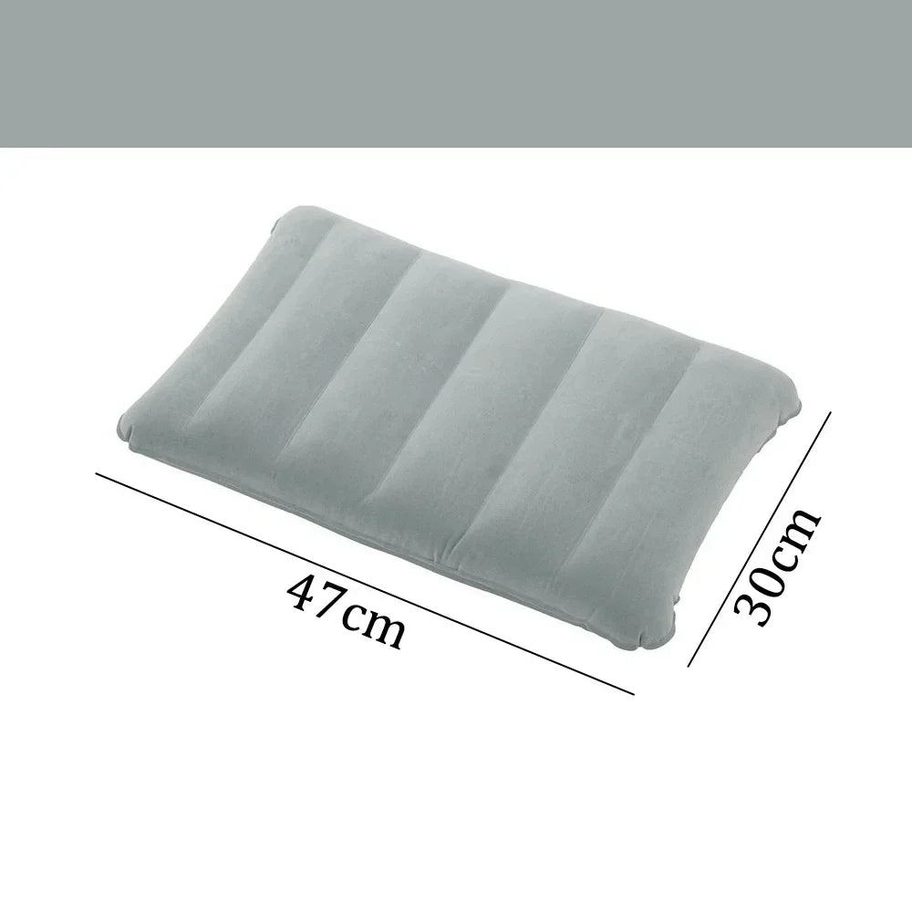47x30cm Inflatable Camping Pillow - Folding Air Cushion Travel Pillow for Outdoor Camping, Airplanes & Back Support