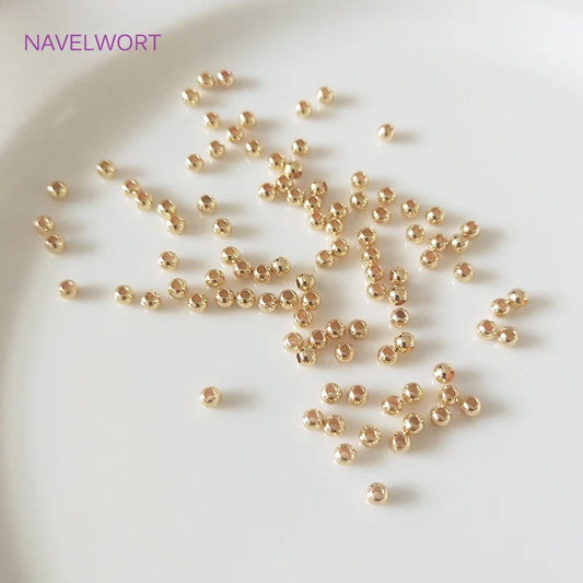 Gold Plated Spacer Beads - 2mm-6mm Round Jewelry Making Supplies for DIY Beaded Accessories