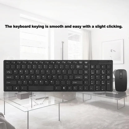 K-06 2.4G Wireless Keyboard and Mouse Combo – Plug & Play Black Set for Laptop & PC