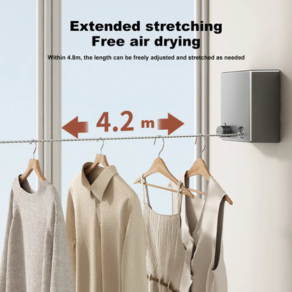 Retractable Stainless Steel Clothesline: Pull-Out Clothes-Drying Machine Rope - Space-Saving Drying Rack for Household
