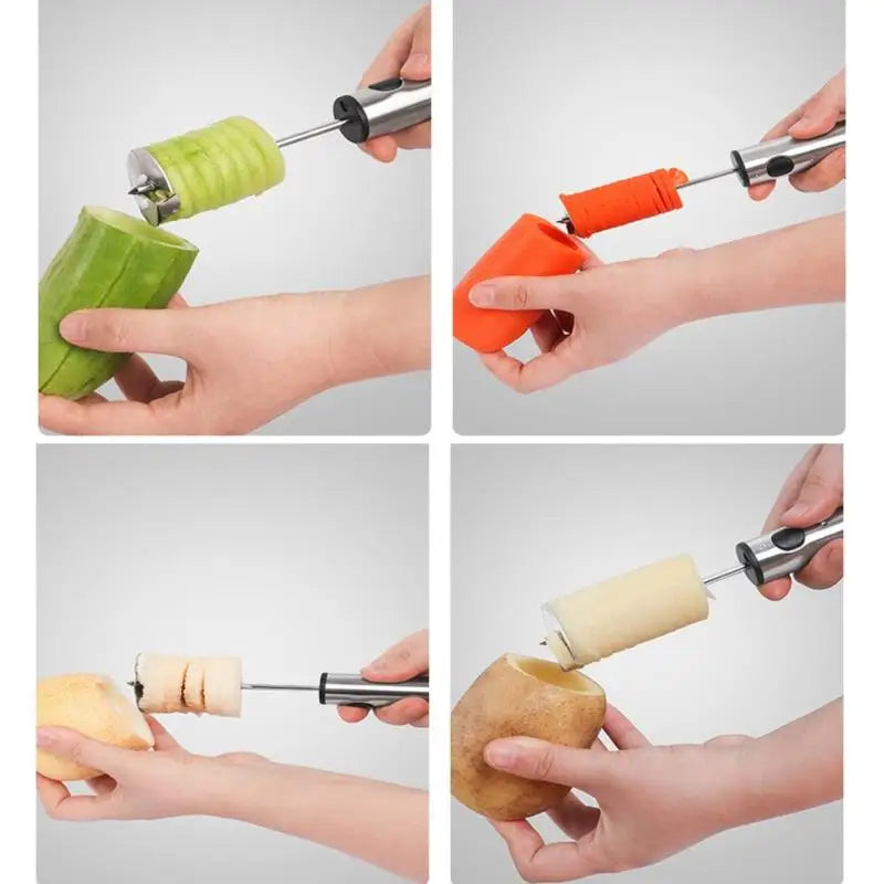 Ergonomic Anti-Slip Handle Drill Vegetable Fruit Corer - Denucleator for Hollowing Out Zucchini, Potatoes, Carrots, Pears
