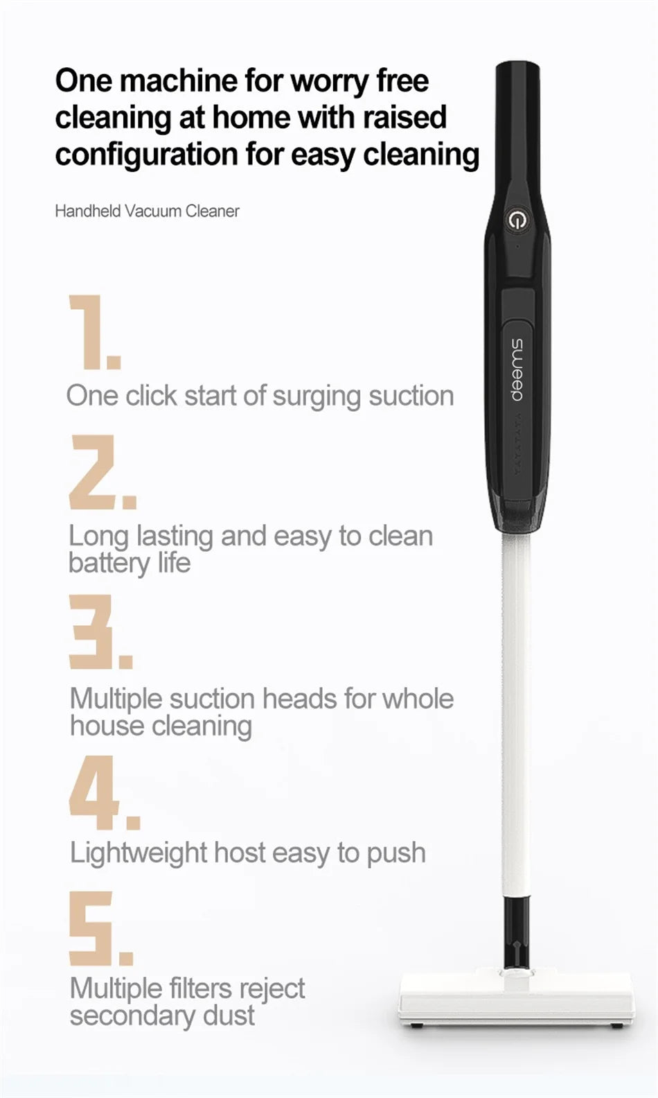 Handheld Wireless Vacuum Cleaner – 20000Pa Powerful Car Vacuum with Metal Strainer, Portable & Cordless