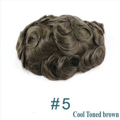 Men's Human Hair Toupee - 0.1mm Thin PU Base Undetectable Durable Hair System