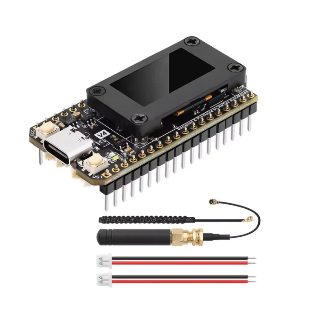 Meshtastic Heltec V4 LoRa 32 Development Board - OLED GPS ESP32 SX1262 WiFi BLE Solar Power IoT Board with Antenna