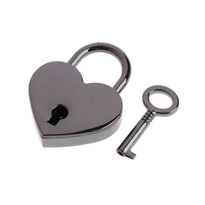 30x39mm Antique Heart-Shaped Padlock – Vintage Pink Romantic Key Lock for Diaries, Weddings, and Jewelry