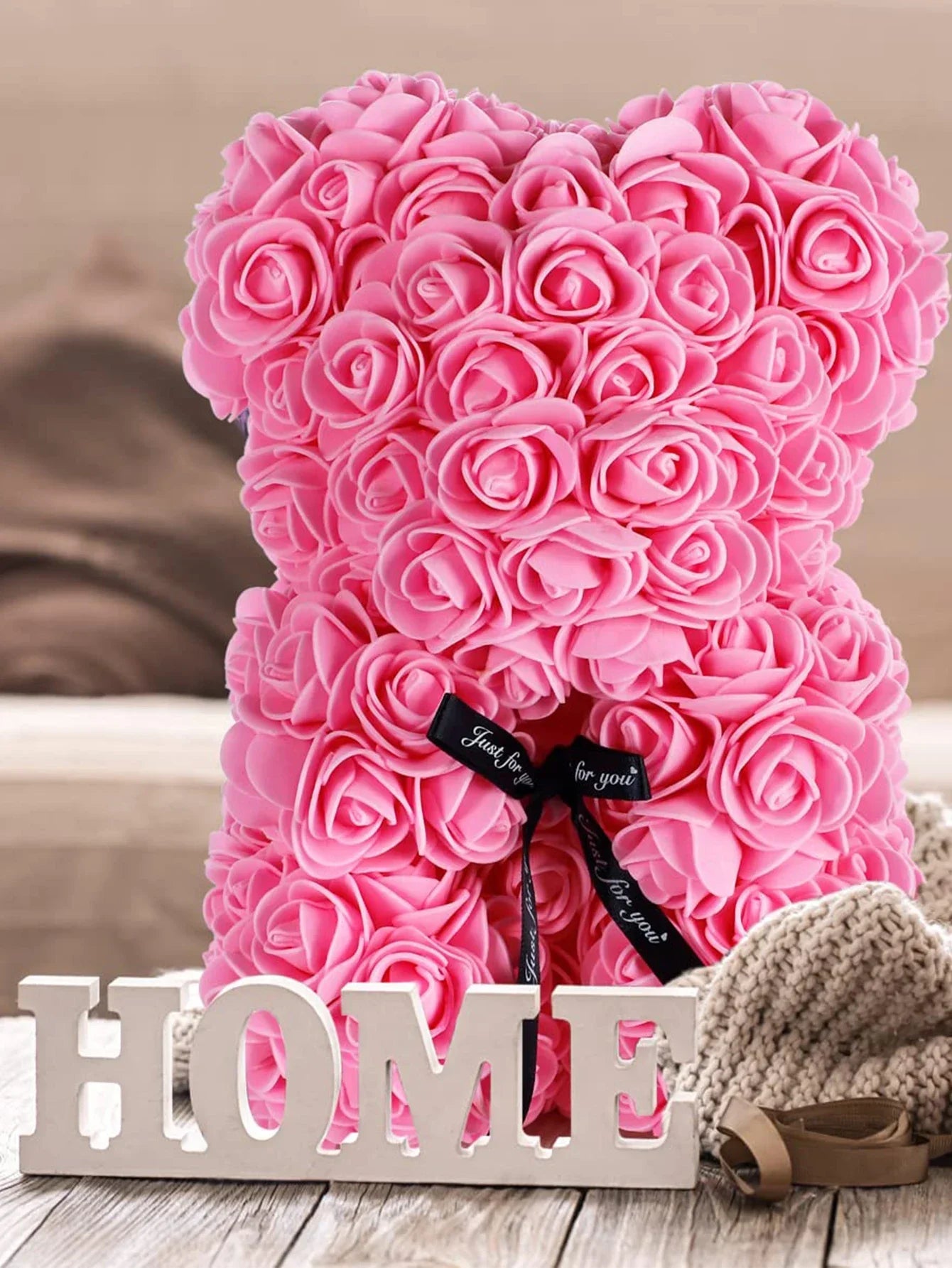 25cm Eternal Rose Teddy Bear – Artificial Flower Gift for Mom, Mother’s Day, Birthday, Valentine’s & Anniversary