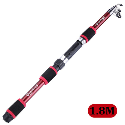 Sougayilang 1.8M Telescopic Fishing Rod - Durable Fiberglass Spinning Rod for Kids & Carp Fishing