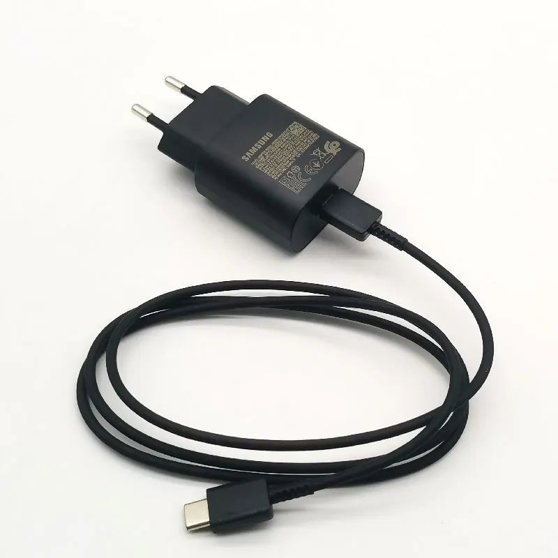 Samsung 25W USB-C PD Fast Charger - Super Fast Charging Adapter with Type-C Cable for Galaxy S20–S25, Z Flip, Z Fold & A55
