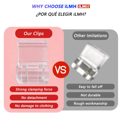 iLMH Invisible Leg Shortening Clip - Non-Slip Hidden Pants Hem Adjuster Quick Fix Sewing Accessory