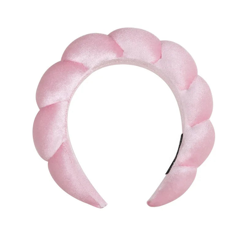 Velvet Sponge Spa Headband – Wide Padded Makeup & Face Washing Hairband for Skincare, Shower & Beauty Routine for Women & Girls