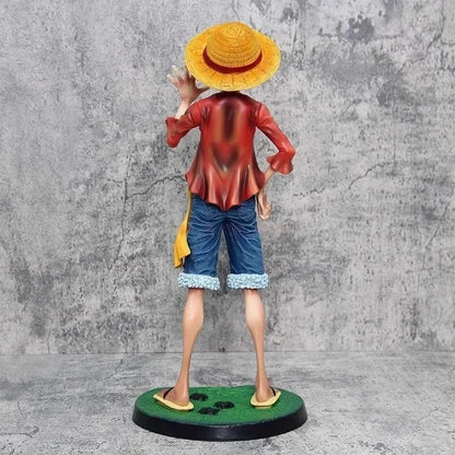 One Piece 42.5cm Straw Hat Monkey D. Luffy Figure – 1/4 Scale Large Smiley Anime Statue, Decorative Doll Toy Gift