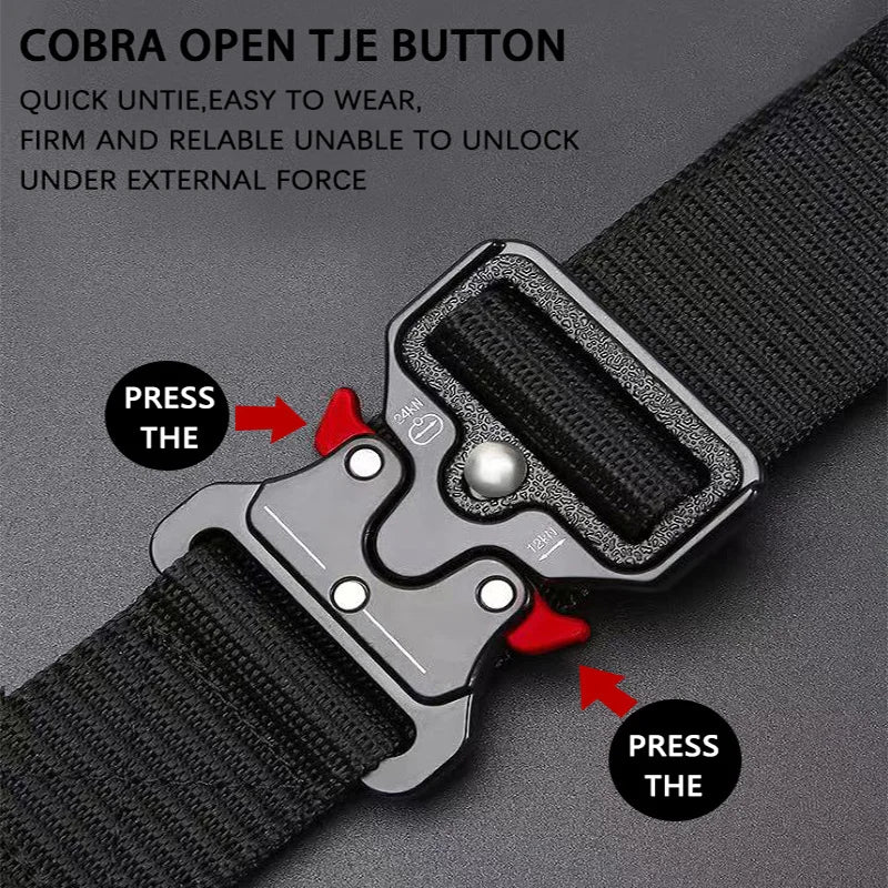 2PCS Men's Tactical Belts – Durable Adjustable Outdoor Hunting & Sports Belt