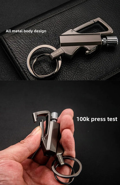 Outdoor Multifunctional Keychain Lighter — Portable Metal Kerosene Ignition Tool for Camping
