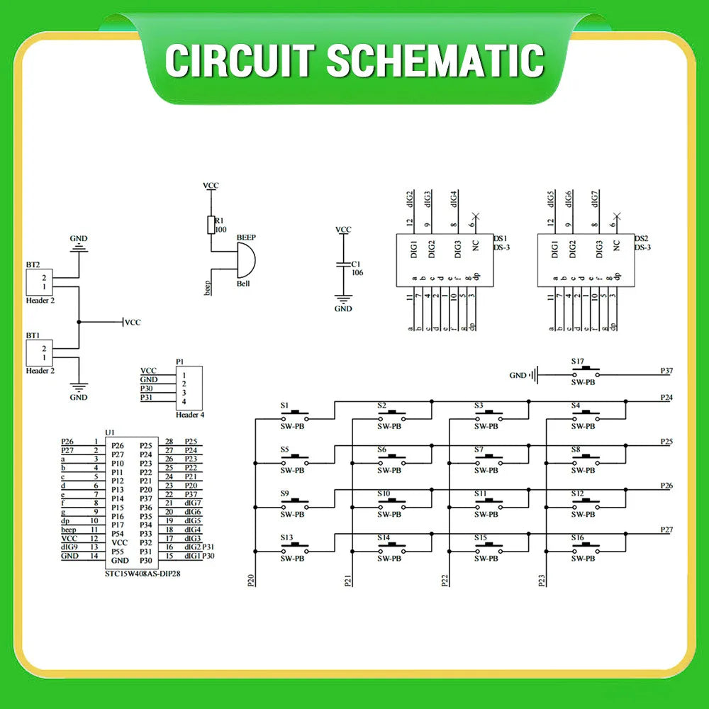 DIY Electronic Calculator Kit - LED Digital Display, Protective Shell, and Microcontroller Soldering Practice Set