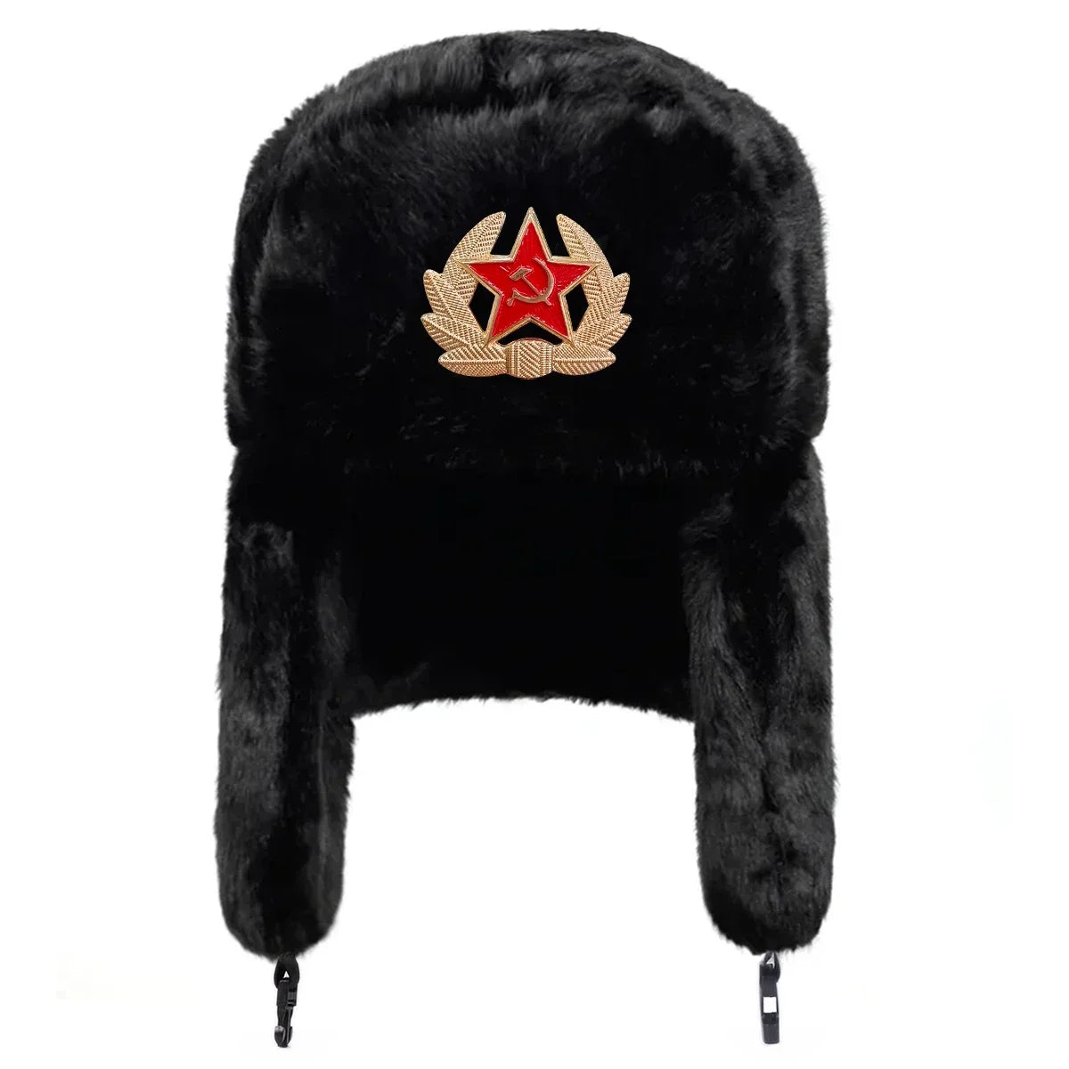 Unisex Winter Earflap Hat - Five-Pointed Star Label Warm Bomber Cap for Skiing, Outdoor Riding, and Snow Activities