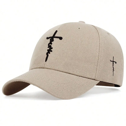 Fashion Faith Embroidery Baseball Cap – Unisex Cotton Snapback Hat for Men & Women, Spring/Summer Hip Hop Trucker Gorras