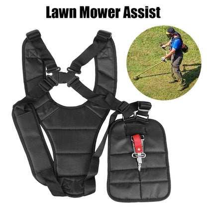 Double Trimmer Shoulder Harness Strap Belt for Lawn Mower, Power Pruner, and Brush Cutter - Adjustable Garden Tool Band