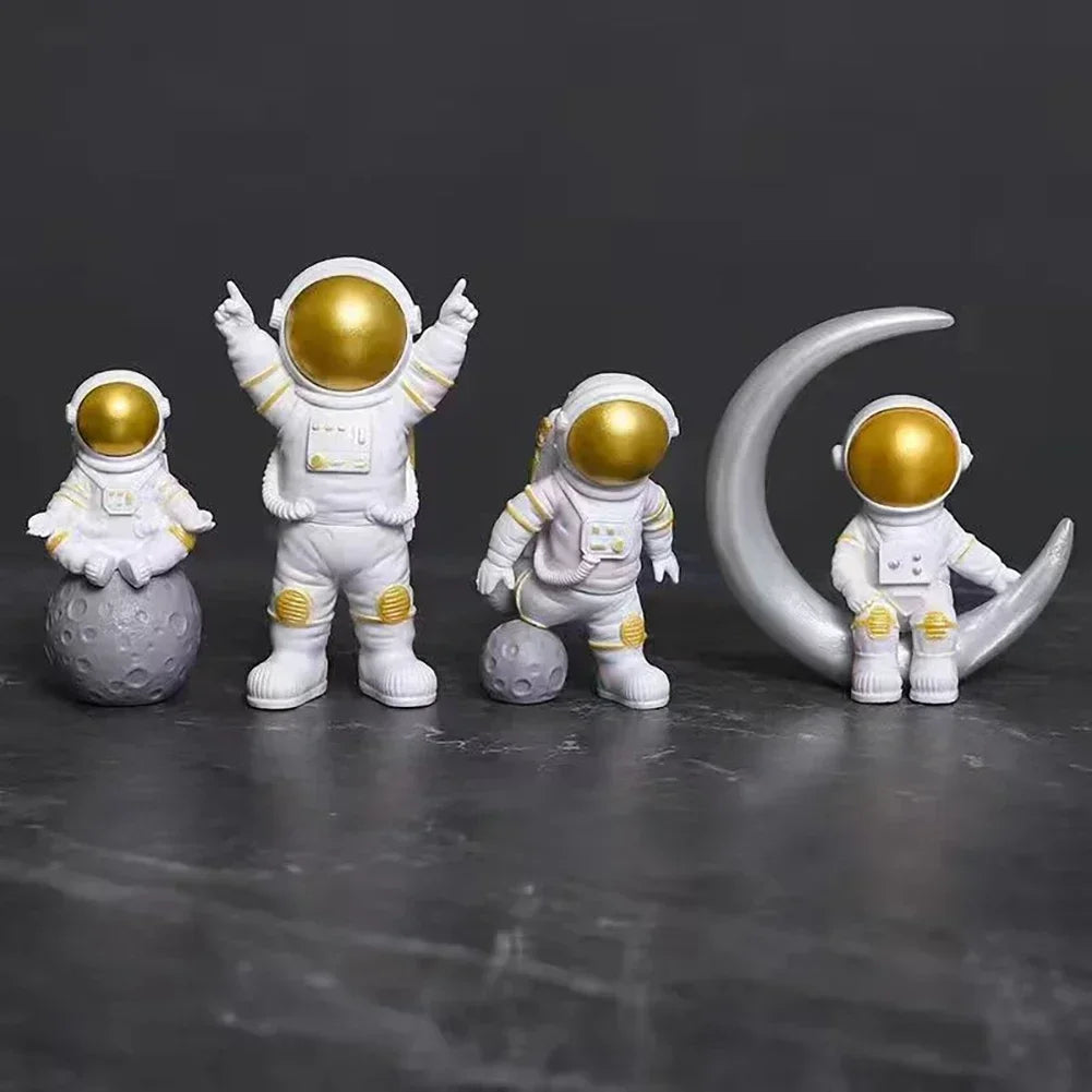 4-Piece Astronaut Figurine Set - Space Explorer Models for Kids, Desktop Decor & Educational Gifts