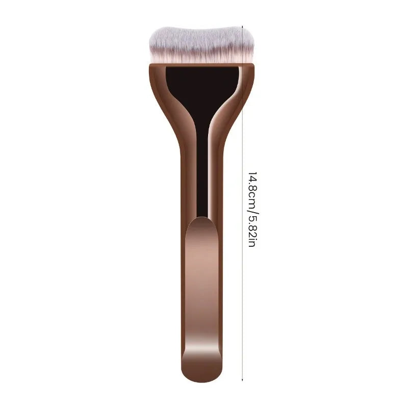 Professional Foundation Makeup Brush - Soft Nylon Bristles with Brown Handle for Liquid, BB Cream & Powder