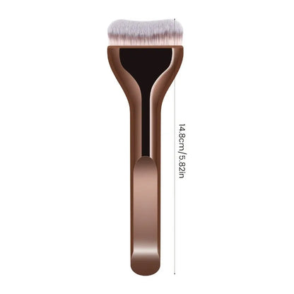 Professional Foundation Makeup Brush - Soft Nylon Bristles with Brown Handle for Liquid, BB Cream & Powder