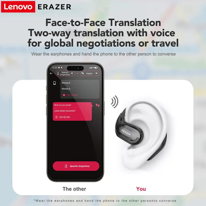 ERAZER XT66PRO Bluetooth Earphones – ASMR Wireless Headset with AI Translator, DIY App Control, 13-Hour Battery & Display