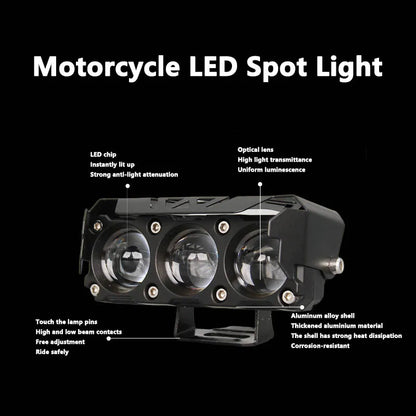 12V/24V Mini Lens LED Headlight – Dual Color Hi/Low Beam Motorcycle & Vehicle Fog Light
