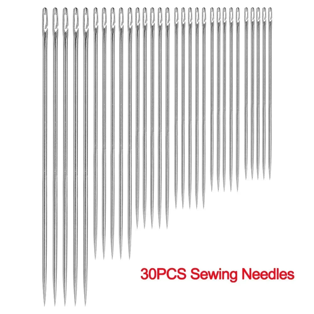 Side Hole Blind Sewing Needles – Stainless Steel Self-Threading Hand Sewing Pins for DIY & Home Use
