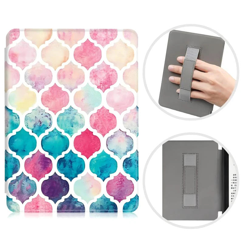 SA568B Leather Case for Kindle Paperwhite 12th Gen 2024 Signature Edition – 7-Inch Cover with Hand Strap & Auto Sleep