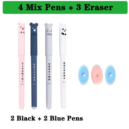 Kawaii Erasable Gel Pens 25-Piece Set - Cute School and Office Writing Pens for Notebooks and Stationery