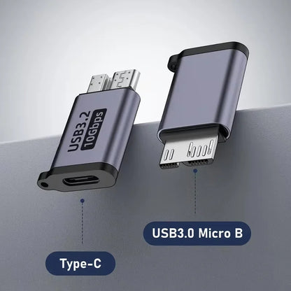 USB-C 3.0 to Micro B Adapter – Type-C Female to Micro B Male Connector for External Hard Drives, Samsung S5 & Laptop Devices