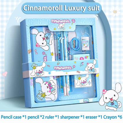 Sanrio Kawaii Stationery Gift Box – 12-Piece School Supplies Set with Kuromi, My Melody & Cinnamoroll for Girls