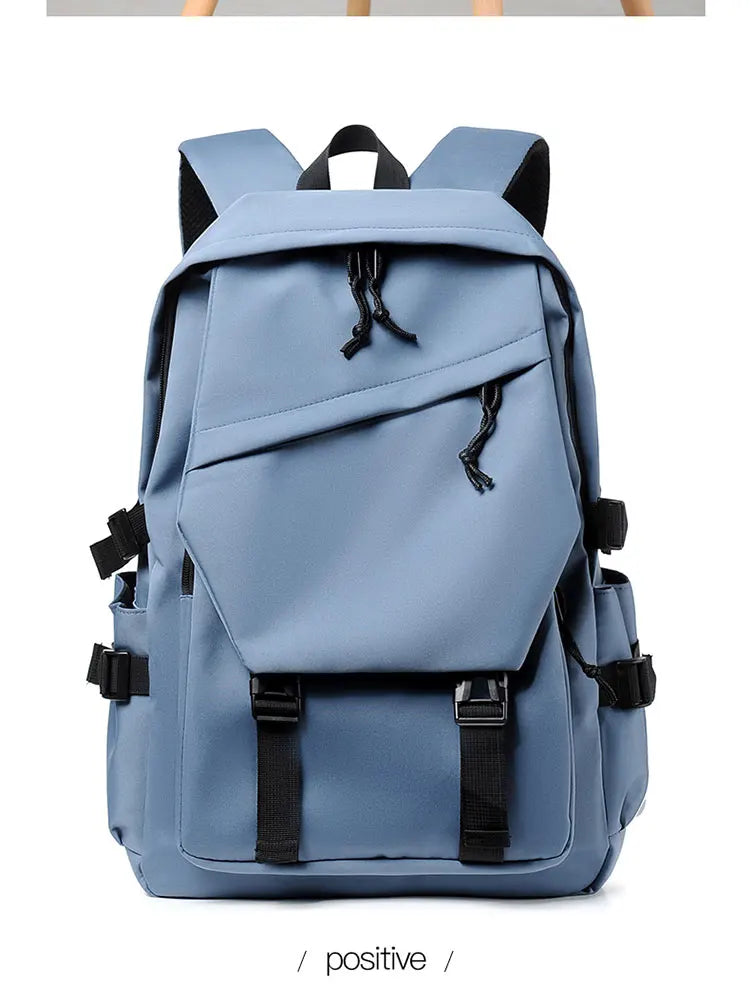 15 Inch Polyester Waterproof Men’s Backpack – Simple, Fashionable Student & Couple Computer Bag