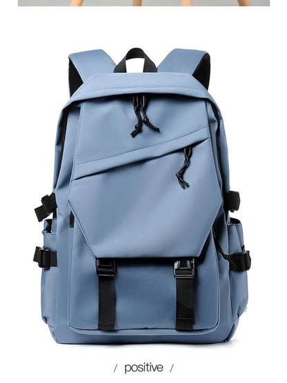 15 Inch Polyester Waterproof Men’s Backpack – Simple, Fashionable Student & Couple Computer Bag