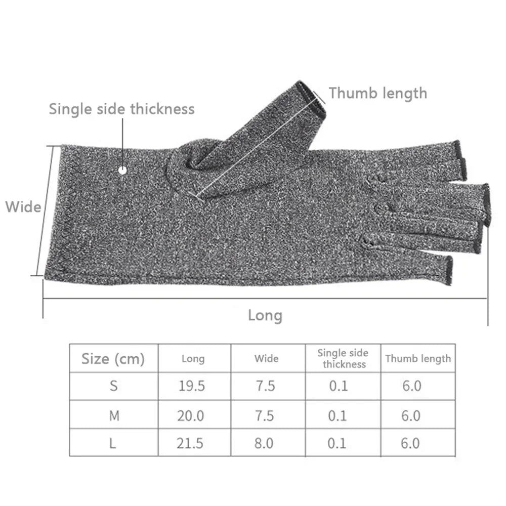 Compression Arthritis Gloves – Wrist Support Therapy, Joint Pain Relief, Half-Finger Gloves for Cycling & Daily Use