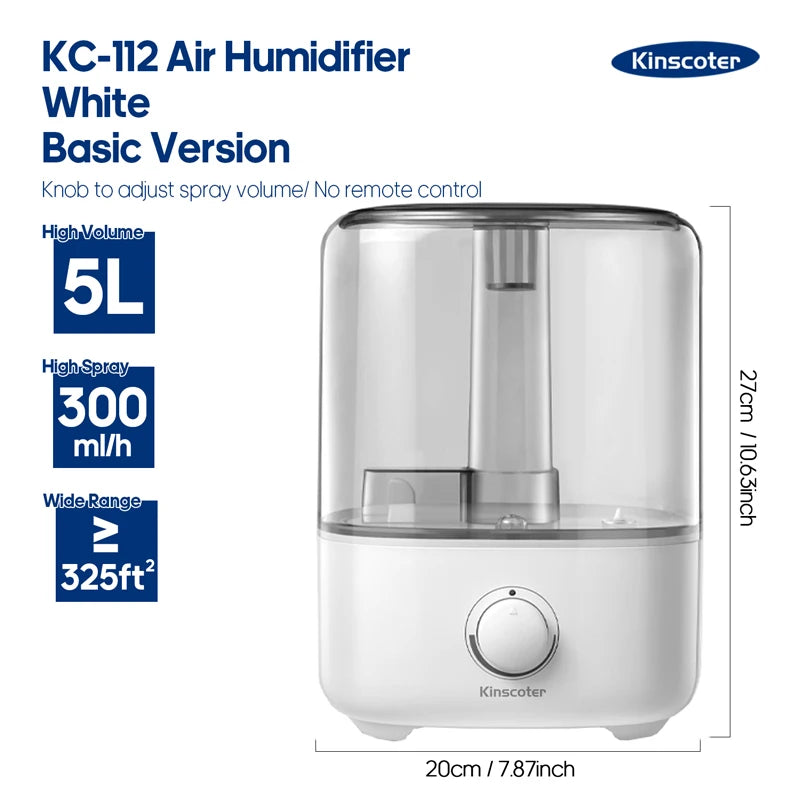 KINSCOTER 3L Air Humidifier – Large Capacity Aroma Diffuser with Remote Control & Timer for Home and Plants