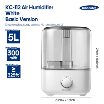 KINSCOTER 3L Air Humidifier – Large Capacity Aroma Diffuser with Remote Control & Timer for Home and Plants